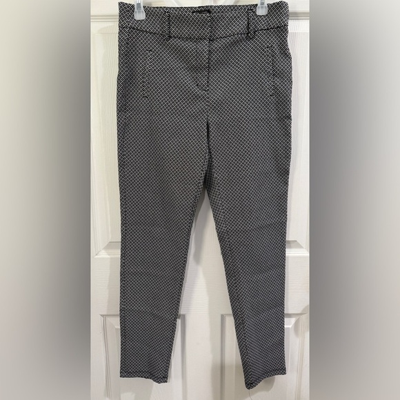 Shinestar Pants - Shinestar Black and White Patterned Cropped Pants work office corpcore